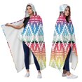 thumbnail image 2 of Wearable Blanket,Rainbow Ethnic Pattern Hooded Wearable Flannel Blanket for Adults & Teens,Winter Poncho Shawl Wrap Cape Cozy Anti-Pill,60"x80", 2 of 5