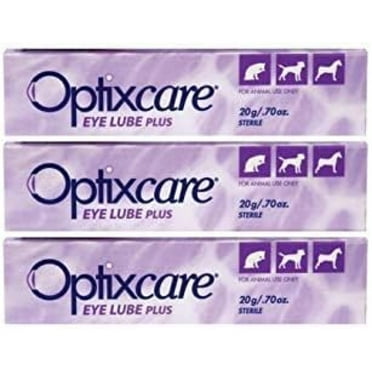 OptixCare Eye Lube Plus   Hyaluron 20g for Dog Cat Horses, Pack of 3