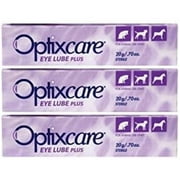 OptixCare Eye Lube Plus + Hyaluron 20g for Dog Cat Horses, Pack of 3