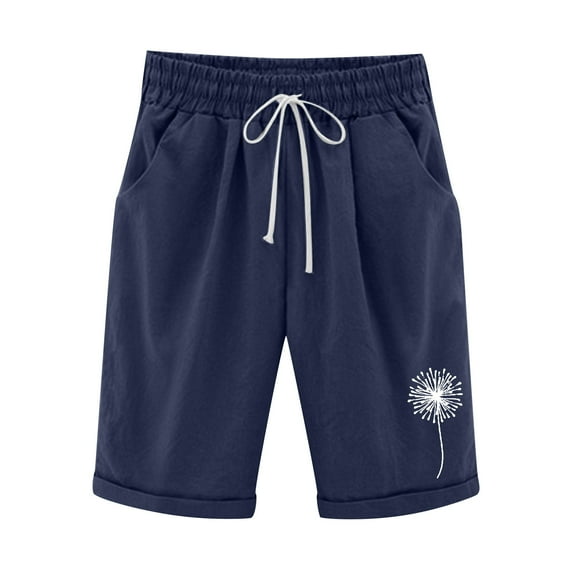 Akiihool Shorts For Women Casual Summer Women's Flex to go Mid Rise Seamed Cargo Short (Navy,4XL)