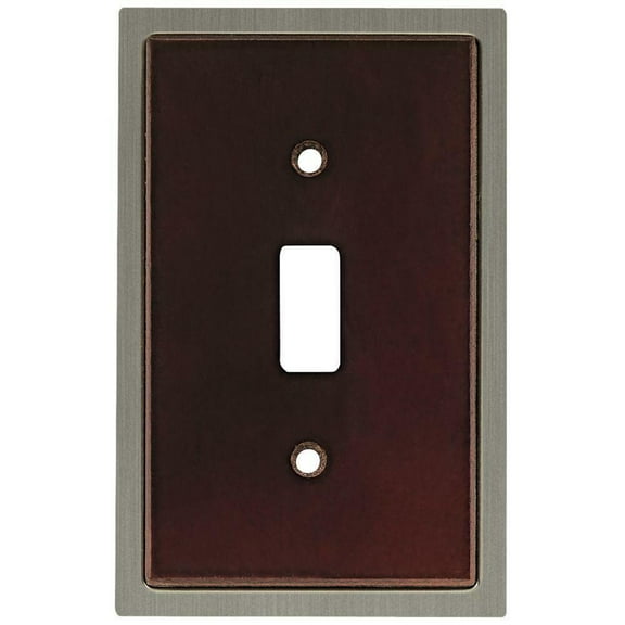 Brainerd W10583-ESN Satin Nickel & Espresso Wood Insert Single Switch Cover Plate