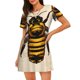 thumbnail image 1 of Fotbe Honey Bee Bata de Dormir para Mujer con Estampado, Camisón de Algodón de Manga Corta, Ropa de Dormir Casual, 1 of 6