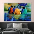 thumbnail image 6 of Ethnic Wall Decor, African Canvas, Abstract Printed, Baptism Printed Canvas, Black People Artwork, Sea Landscape Canvas Art, African Poster, Canvas Wall Decor - 3P-Gallery Wrapped, 6 of 9