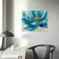 thumbnail image 4 of Nawypu   Teal Flower and Butterfly Canvas Prints Floral  Gold Blue Wall Art for Bathroom Bedroom Ready to Hang Each, 4 of 6
