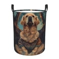 thumbnail image 6 of Lsque Tree Meditating Golden Retriever pattern Laundry Hamper Basket, Tall Woven Rope Hamper Basket for Clothes, Lightweight Storage Basket, Collapsible Waterproof-Medium, 6 of 8