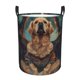 thumbnail image 1 of Balery Tree Meditating Golden Retriever Cesta de ropa redonda con asas, impermeable, independiente, para ropa, juguetes, dormitorio y familia-Small, 1 of 6