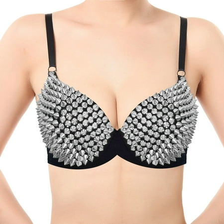 

LEEy-World Lingerie for Women Plus Size Women s Front Closure Bra Underwire Unlined T-Back Plus Size Lacy Unpadded Full Coverage Racerback Bras Silver M