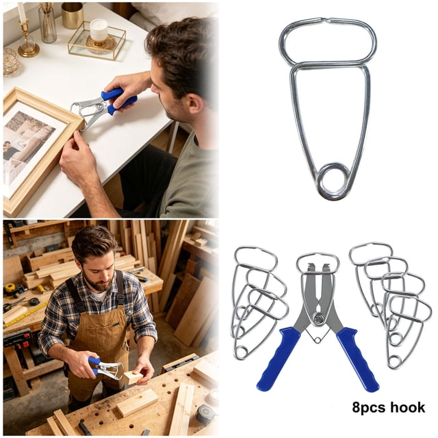 Tong Inverted Clamping Stainless Steel Inverted Clamps Equipped With Clamps And Storage Rings Suitable For Wooden Picture Frames Trim And Decorative Lines.