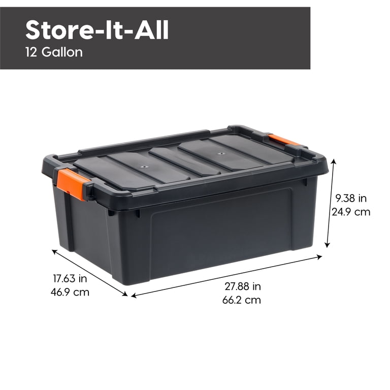 IRIS 12 Gal. Heavy-Duty Plastic Storage Bins with Lids photo 5