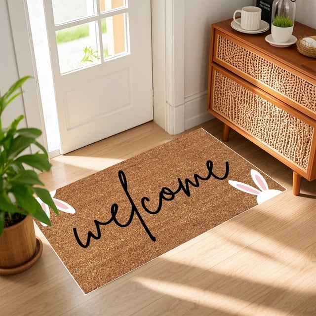Easter Floor Mat, Holiday Door Mat Carpet | Slip Proof Entrance Rug | Festive Painted Polyester Decorative Mat for Home, Bathroom, Kitchen, Indoor Entryway