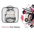 thumbnail image 6 of FORMRS Travel Makeup Bag Large Capacity Train Case Cosmetic Organizer with Adjustable Dividers, Black Cute Cat, 6 of 8