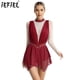 thumbnail image 2 of Vestido de baile lírico de Ballet de manga larga de malla transparente para mujer, traje de tul para patinaje artístico y gimnasia, Ropa de baile contemporánea moderna, 2 of 5