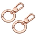 thumbnail image 1 of Uxcell 2 Pcs Double Opening Snap Hooks Swivel Keychain Clasp Clips Metal Swivel Lobster Claw Clasp for Jewelry Making Crafts Backpack Bag Strap  Phone Case, Rose Gold, 1 of 6
