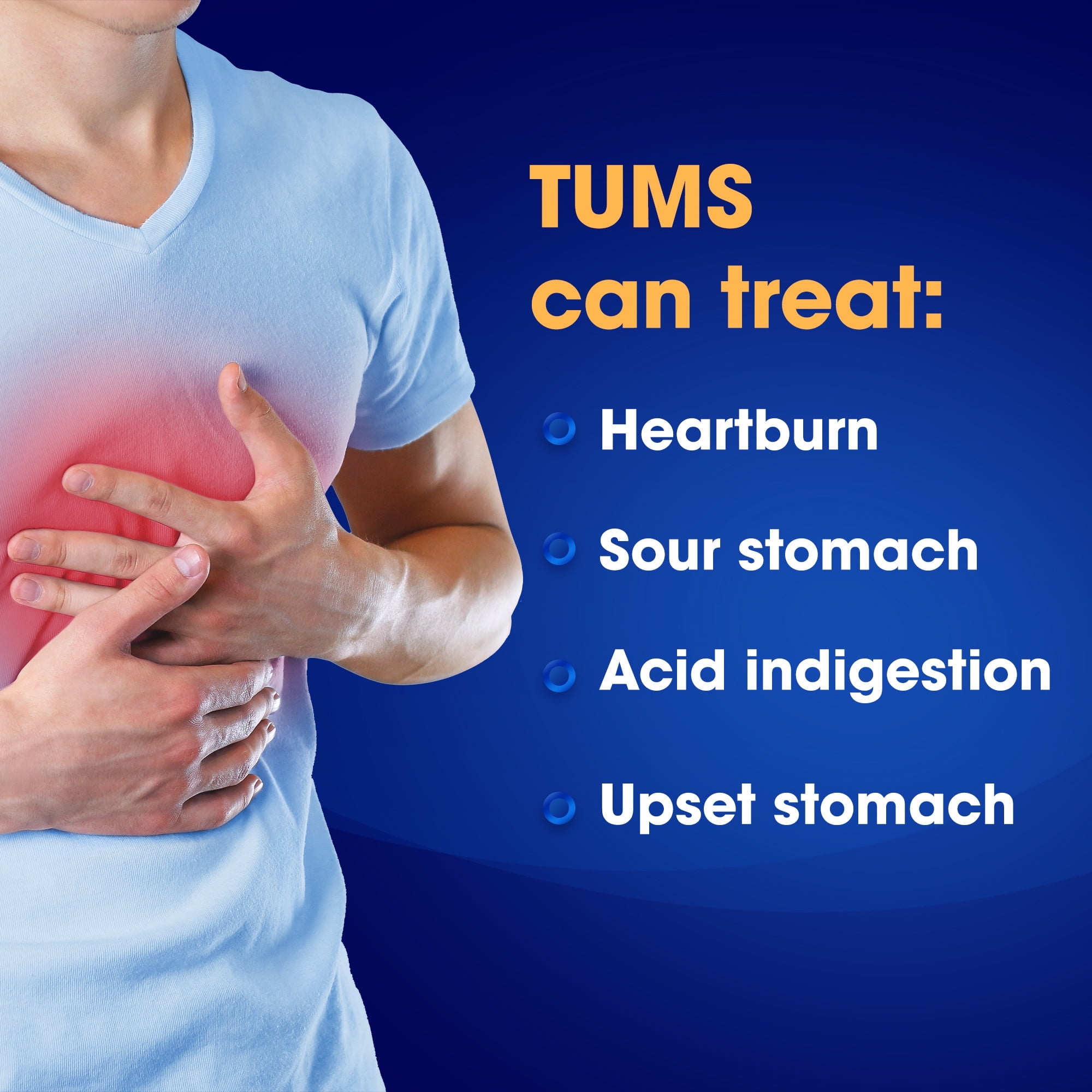 Tums Extra Strength Heartburn Relief Chewable Antacid Tablets, Fruit, 96 Count