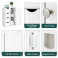 thumbnail image 5 of VINGLI Storage Cabinet Bathroom Floor Cabinet with 4 Drawers 1 Cupboard Side Storage Organizer with Adjustable Height for Bathroom Kitchen Entryway Bedroom Office Home Furniture, 5 of 7
