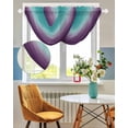 thumbnail image 3 of Teal Purple Ombre Sheer Waterfall Valance Curtains for Window, Turquoise Gradient Modern Abstract Art Rod Pocket Sheer Topper Swag Curtains for Living Room, Kitchen 38.5"W x 47.2"L, 1 Panel, 3 of 7