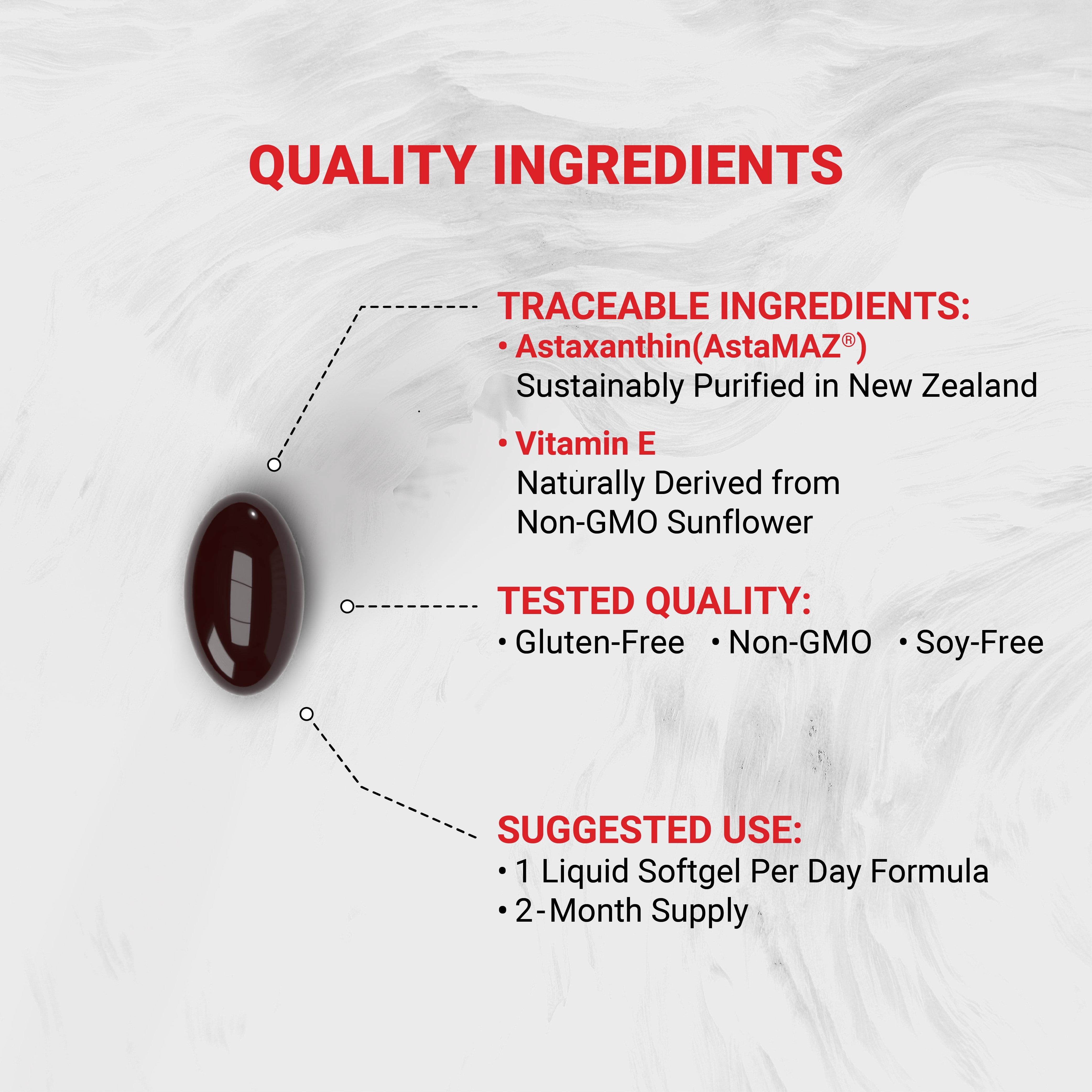 Naturalis New Zealand Astaxanthin (12mg) | Triple Strength with High-Oleic Sunflower Oil | Non-GMO, Soy & Gluten Free | 60 Softgels (2-Month Supply)