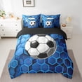 thumbnail image 2 of Erosebridal Ensemble de Literie Football Format Double, Ensemble de Lit Hexagone Géométrique, Déco Sport, Réversible, Léger, 7 Pcs, 2 of 5