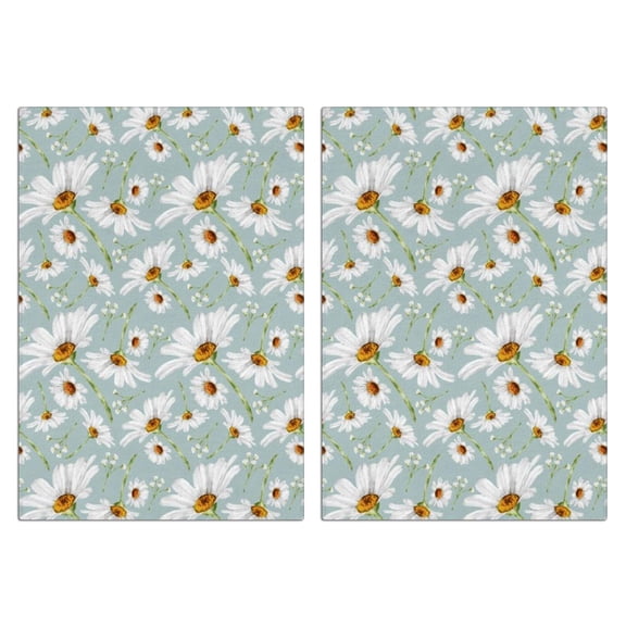 2 Pcs Funny Kitchen Towels,Light Blue Daisy Flower Pattern Microfiber Dish Towels,Kitchen Tea Towels,Kitchen Towel Set (18" X 26")