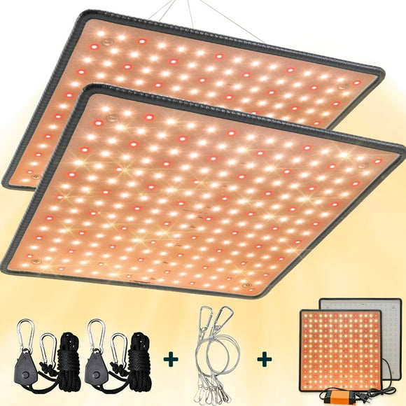 SEAMETAL 2 Pack LED Grow Lights Full Spectrum 300W Indoor Plant Growing Lamp Hydroponics Led Grow Light Fixtures for Hydroponic Seedling Veg and Greenhouse Flo