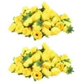 thumbnail image 1 of Cabezas de Flores Rosas Artificiales de Seda de Tela Amarilla para Decoración Paquete de 100 Piezas, 1 of 5