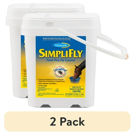 (2 pack) Farnam SimpliFly Feed-Thru Fly Control for Horses, Pellets, 60 Day Supply