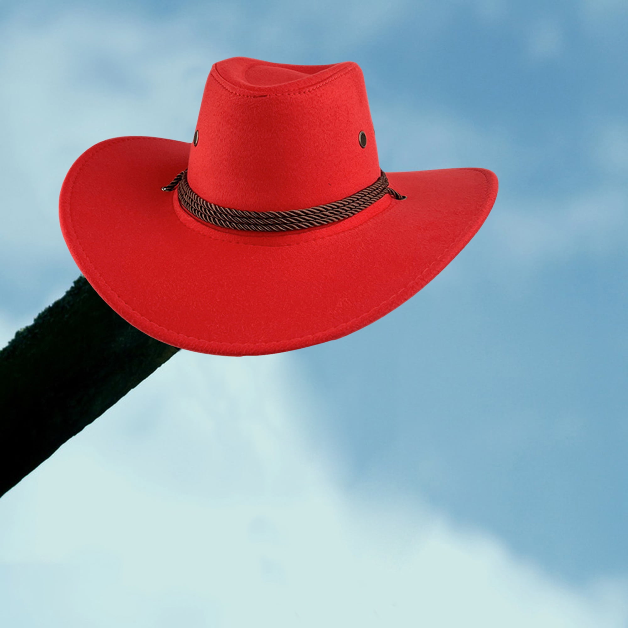 Men's Cowboy Hat Ladies Western Cowboy Hat Summer Outdoor Hiking Felt Sun  Hat Vintage Jazz Hat 