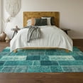 thumbnail image 6 of Addison Rugs Mayfield Washable Traditional Patchwork Teal Rectangle Rug, 10' x 14', 6 of 6