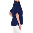 thumbnail image 6 of HAPPY BAY Women's Casual Hawaiian Blouses Shirt Blouse Short Sleeve Dress Tops Tee Button Down Shirts for Women XL Solid, Navy Blue, 6 of 6