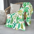 thumbnail image 3 of Cactus Plant Cacti Flower Blanket, Soft Blankets Flannel Bed Throw Cozy Lightweight Plush Gifts for Women Men Boys Girls Sofa Couch Bedroom Living Rooms Warm All Season, Home Decor, 60"x50", 3 of 6