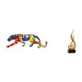 thumbnail image 1 of Escultura decorativa de fuego abstracta, figura coleccionable de resina, arte moderno para el hogar, ideal para sala de estar, escritorio, entrada u o, 1 of 8