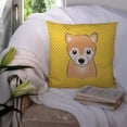 thumbnail image 3 of Carolines Treasures BB1133PW1414 Yellow Checkered Shiba Inu   Canvas Fabric Decorative Pillow  14Hx14W multicolor, 3 of 4