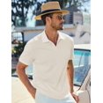 thumbnail image 2 of Polo para hombre JMIERR de manga corta, cuello en V, beige, talla M, 2 of 9