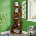 thumbnail image 2 of 5-Tier Vintage Shelving Unit Brown with Sea Grass Design, Adjustable Shelves, High-Quality Board, for Home/Office Organization, 2 of 6