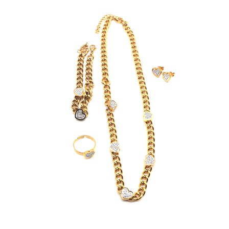 Daritah Earrings Necklace Bangle Ring Set