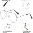 thumbnail image 4 of HAHDAXIA AISSWZBER Clear Aviator Glasses Lens Premium Classic Metal Frame Eyeglasses, 4 of 7