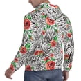 thumbnail image 6 of Uemuo Roses Mixed Zebra 1 Pattern Men's Hoodie - Casual Pullover Hoodie with Kangaroo Pocket, Stylish Hooded Sweatshirt for Everyday Wear-Medium, 6 of 7