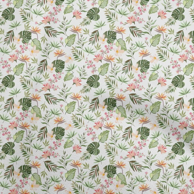 oneOone Velvet Green Fabric Tropical Sewing Material Print Fabric By The Yard 58 Inch Wide