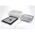 thumbnail image 3 of Fancy Panz 2-in-1 Dress Up & Protect Your Foil Pan, Made in USA, Fits 2 size of foil pans. Foil Pan & Serving Spoon Included. Hot or Cold Food. Stackable for easy travel. BPA free White, 3 of 9