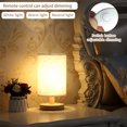 thumbnail image 5 of Tcwhniev Modern Table Lamp 10.2" Beige Remote Control LED Linen Night Light Warm White Bedside Lamp USB Powered for Bedroom Living Room Decoration(Three Color Adjustable), 5 of 10