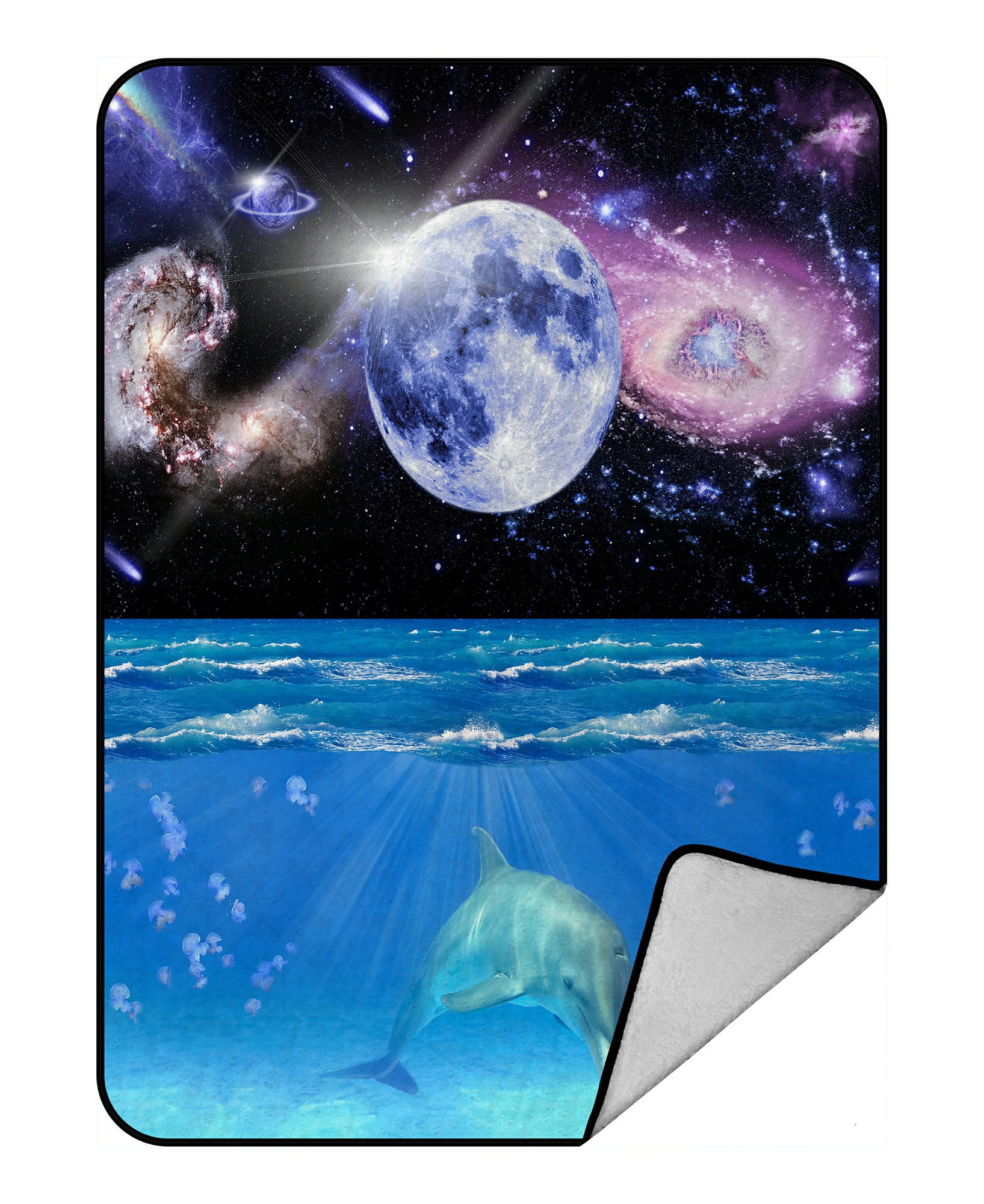 ECZJNT Sleeping dolphin Galaxy Throw Blanket Fleece Blankets Plush