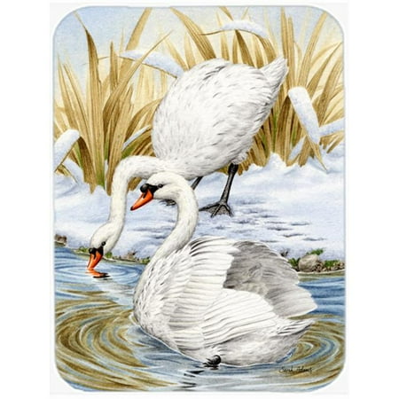 

White Swans Glass Cutting Board Large