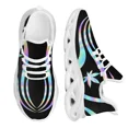 thumbnail image 1 of Zapatillas deportivas de marca para mujer, diseño moderno de hojas de marihuana, zapatos femeninos con estampado 3D, ligeros, con cordones y planos., 1 of 6