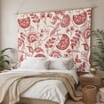 thumbnail image 3 of Red Spring Floral Large Tapestry for Bedroom Wall Hanging Tapestry, Summer Botanical Farmhouse Ceiling Backdrop Tapestries Poster Blanket Wall Decor for Teens Room Living Room Dorm 85" x 90", 3 of 8