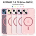 thumbnail image 6 of VENINGO Magnetic for iPhone 13 Case / iPhone 14 Case Clear Glitter, Compatible with Mag-safe, TPU Transparent Shockproof Slim Bling Sparkly Bumper Cover Phone Case for Women Girls, Pink, 6 of 8