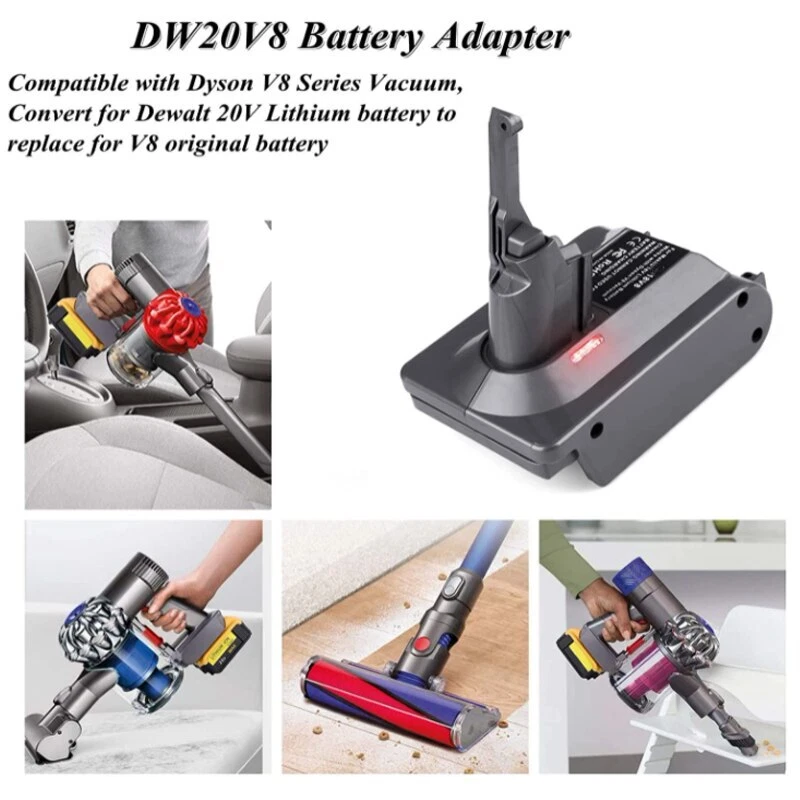 Battery Adapter for Dewalt 20V Li-ion Battery Convert to For Dyson V8 Series