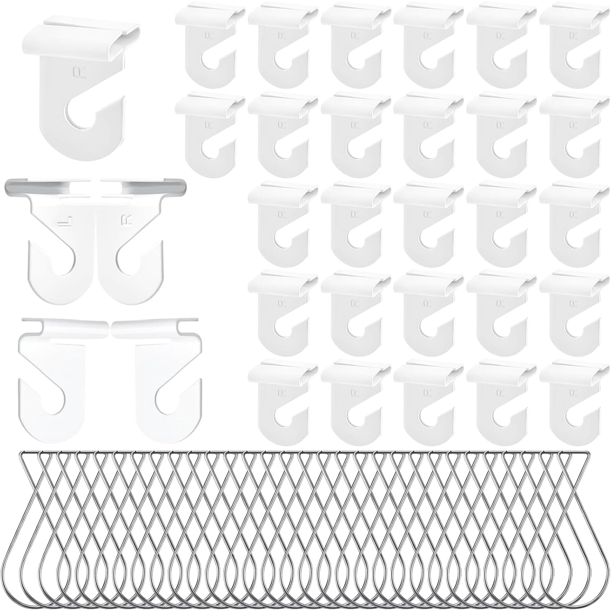 Lot De 10 Clips De Plafond Avec Œillets Blancs - Fixation Sans Perçage Pour Suspensions Décoratives & Luminaires