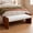 White, variant on 63" Boucle Upholstered Decorative Ottoman Bench, Solid Rubber Wood Side Panel Frame Accent Bench, Minimalist Long Ottoman for Bedroom Entryway Living Room, Light Camel
