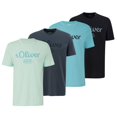 thumbnail image 1 of s.Oliver Camiseta para hombre, pack de 4 - básica, estampado logo, cuello redondo, algodón Turquesa/Gris oscuro/Turquesa/Negro L (Large), 1 of 7