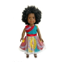 Ikuzi 18-inch Fashion Doll - Dark Brown Skin Tone African American Doll Afro Hair - Black Doll